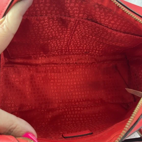 Kate Spade Red Satchel with Polka Dot Bow - Picture 8 of 10